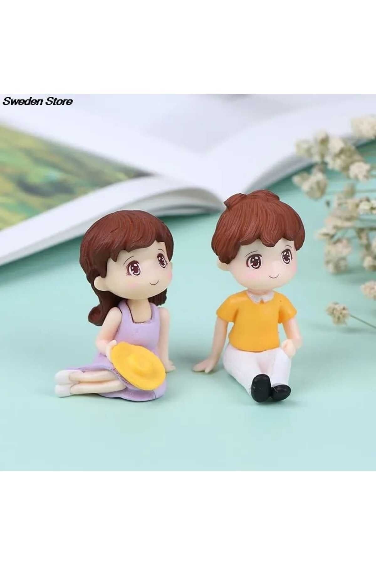 Genç Sevgililer Maket Kürdanlı Cupcake Pasta Süsü Doğum Günü Süsleri Pasta Kürdanı