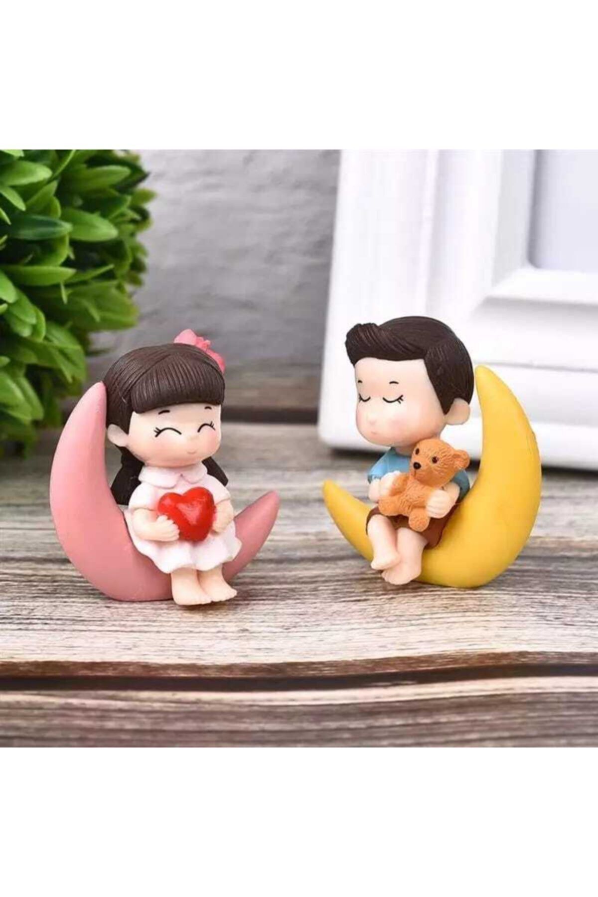 Ayda Oturan Sevgililer Teraryum Obje Minyatür Obje Teraryum Aksesuar
