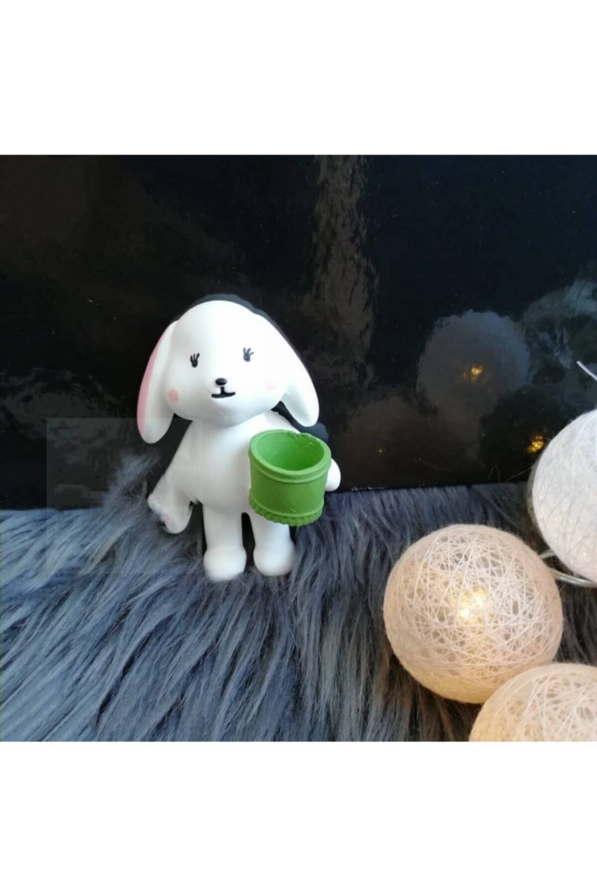 Sepetli Tavşan Minyatür Figür Mini Figür Minyatür Eşya Dekor Diorama