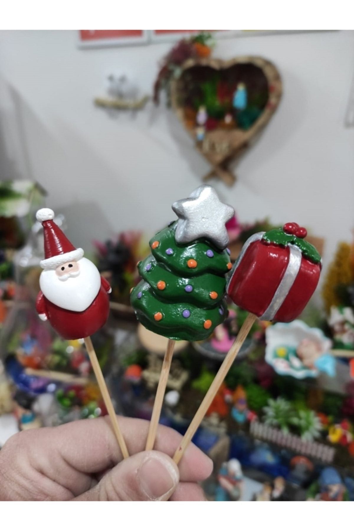 3'lü Noel Yılbaşı Kardan Adam Saksı Süsü Teraryum Obje Teraryum Diorama Malzemeleri