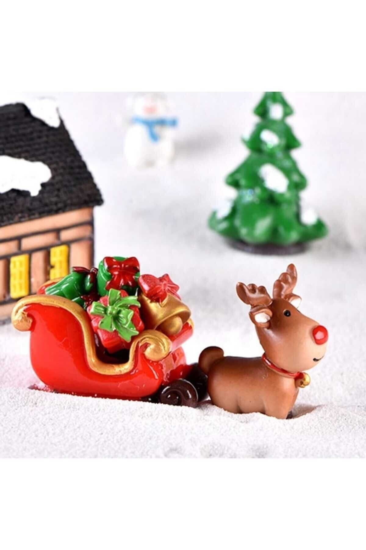 Deer And Trolley Miniature Figure Character Toys Household Small Tiny Toys