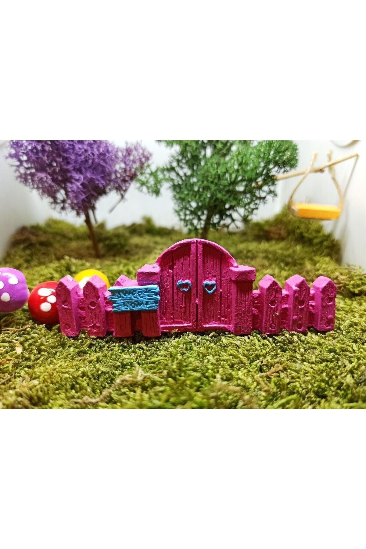 Çit Bahçe Kapısı Maket Kürdanlı Cupcake Pasta Süsü Doğum Günü Süsleri Kürdan Süsü