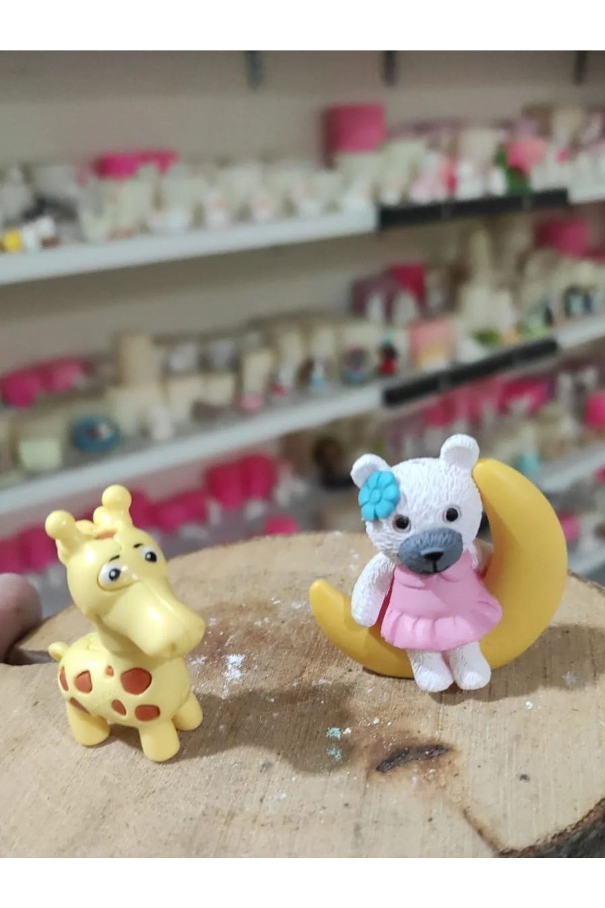 Ayıcık Ve Zürafa Maket Kürdanlı Cupcake Pasta Süsü Doğum Günü Süsleri Kürdan Süsü