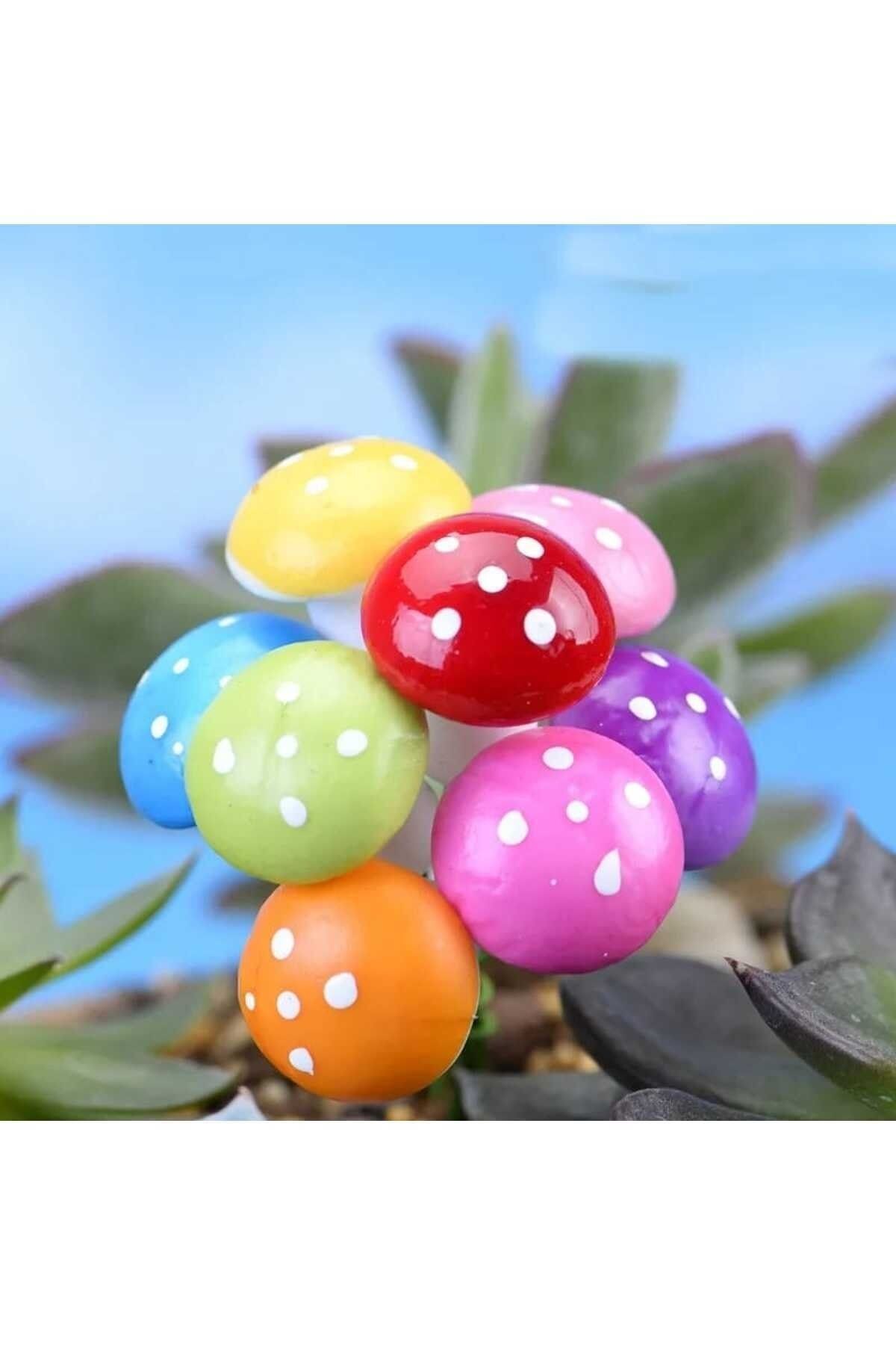 20 Ad. Mantar Maket Kürdanlı Cupcake Pasta Süsü Doğum Günü Süsleri Kürdan Süsü