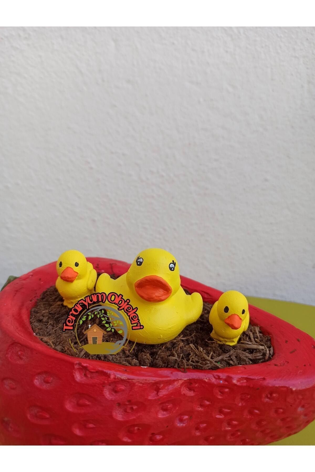 Anne Ve Yavru Ördekler Maket Kürdanlı Cupcake Pasta Süsü Doğum Günü Süsleri Kürdan Süsü