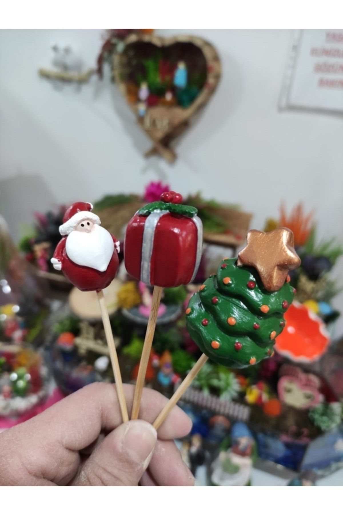 3'lü Noel Yılbaşı Kardan Adam Saksı Süsü Teraryum Obje Teraryum Diorama Malzemeleri