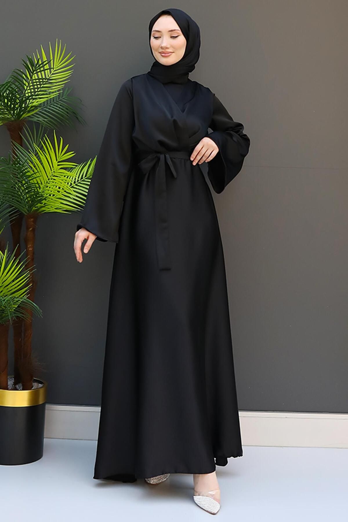 giz astore-Black Hijab Dress - Zeyno 4