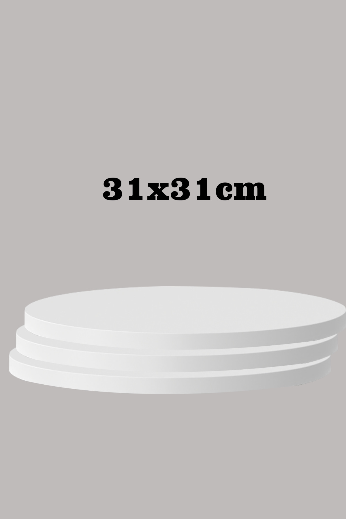 Beyaz 31 X 31 Cm 3'lü Suntalam Sehpa Üst Tablası Dekorasyon Sunum Tabağı