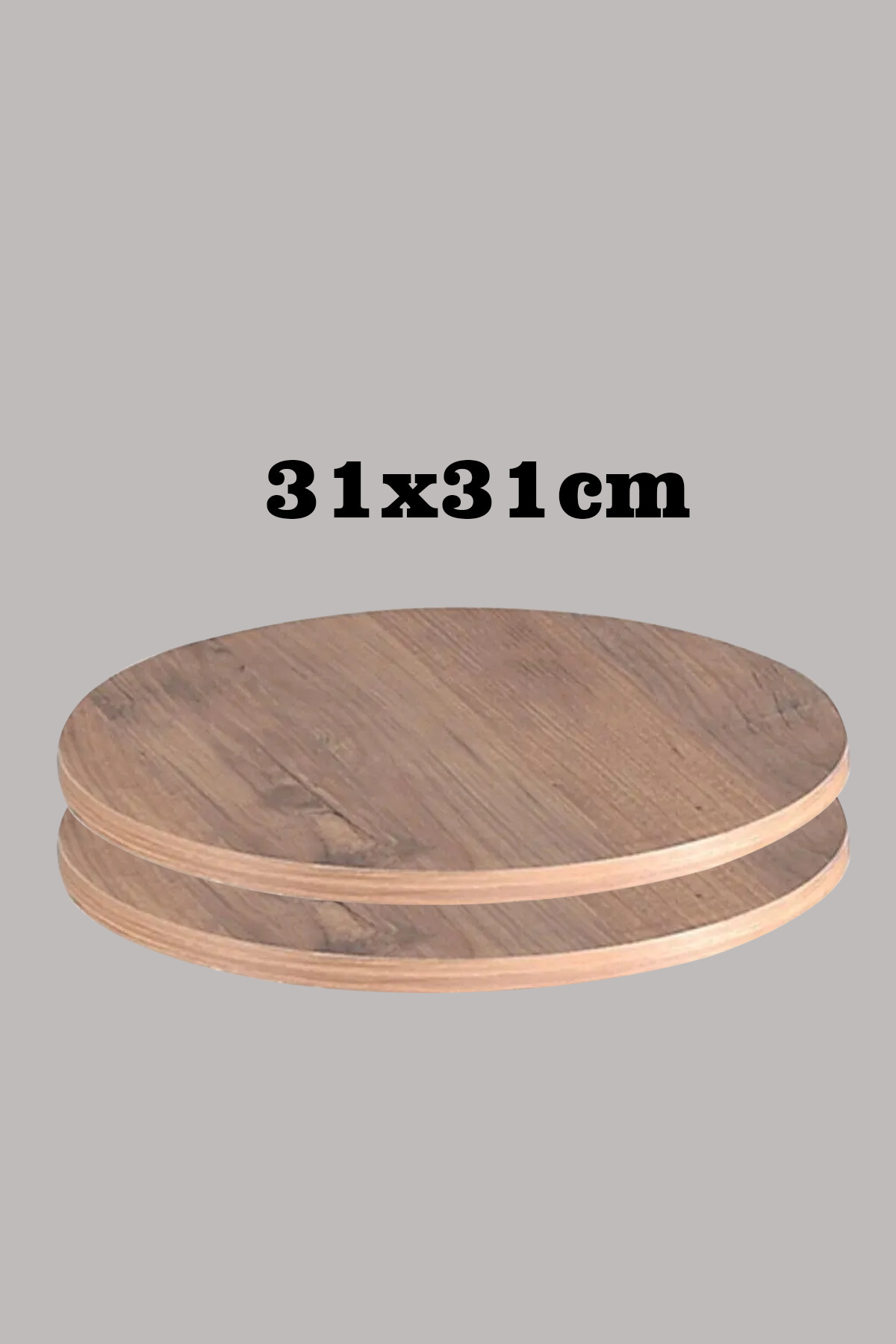 Açık Ceviz 31 X 31 Cm 3'lü Suntalam Sehpa Üst Tablası Dekorasyon Sunum Tabağı