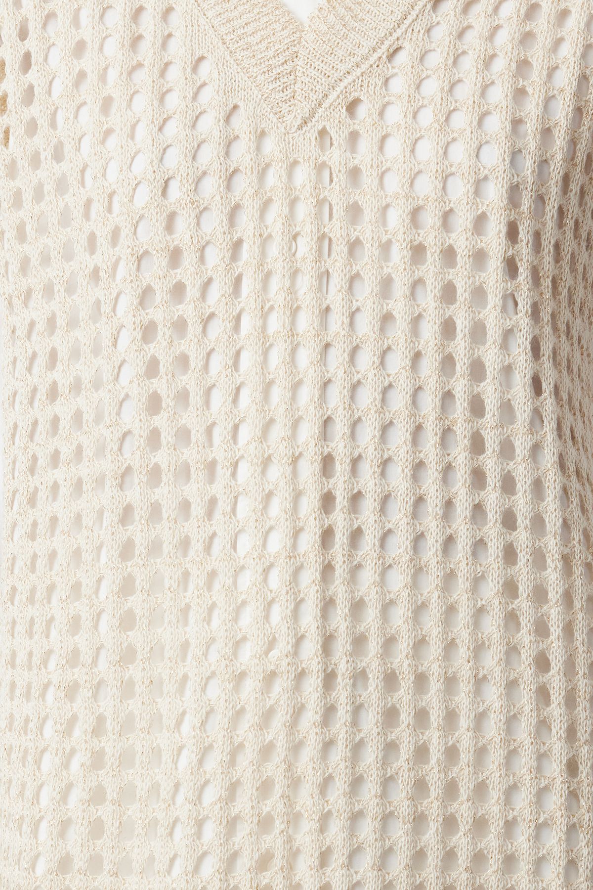 Trendyol Modest-Beige Perforated Openwork Knitwear Sweater - TCTAW25UV00003 3