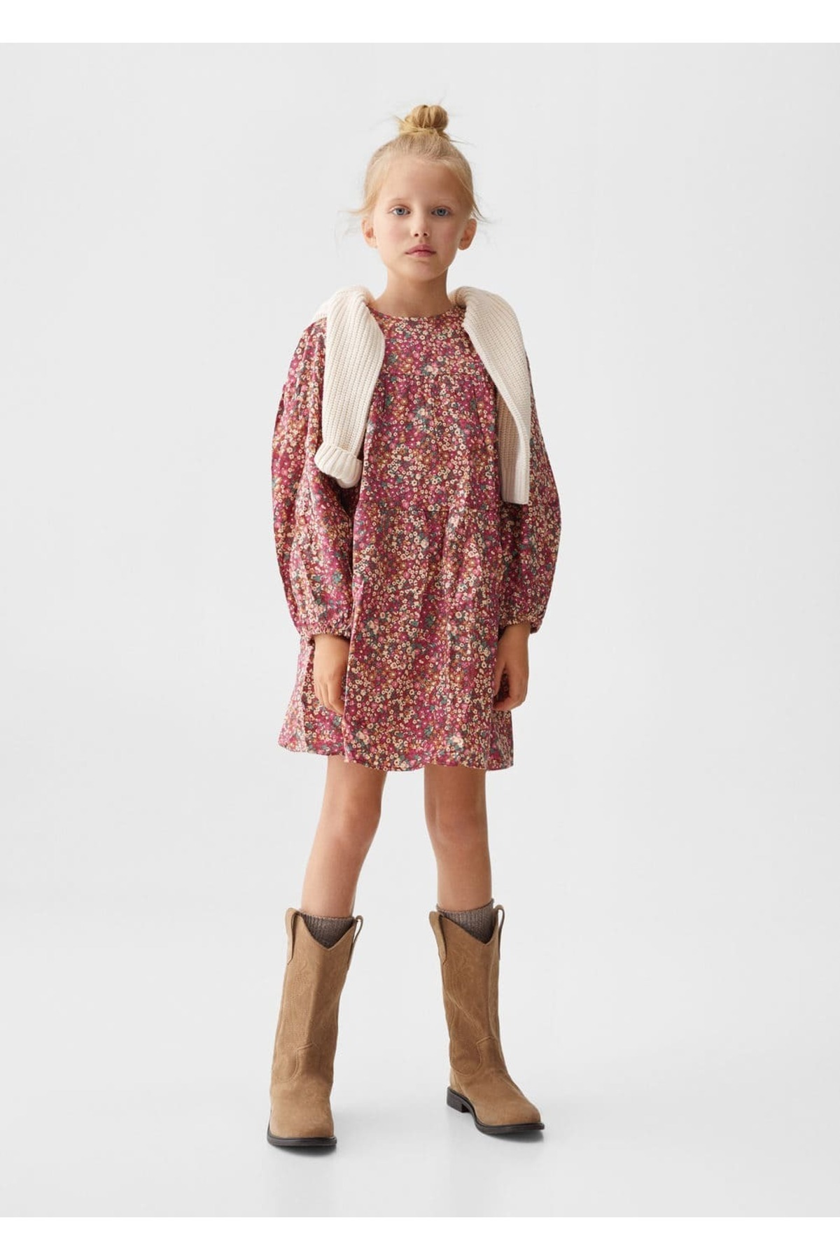 لباس مجلسی دخترانه قرمز منگوMANGO Kids | 67060667 اورجینال - تصویر 2