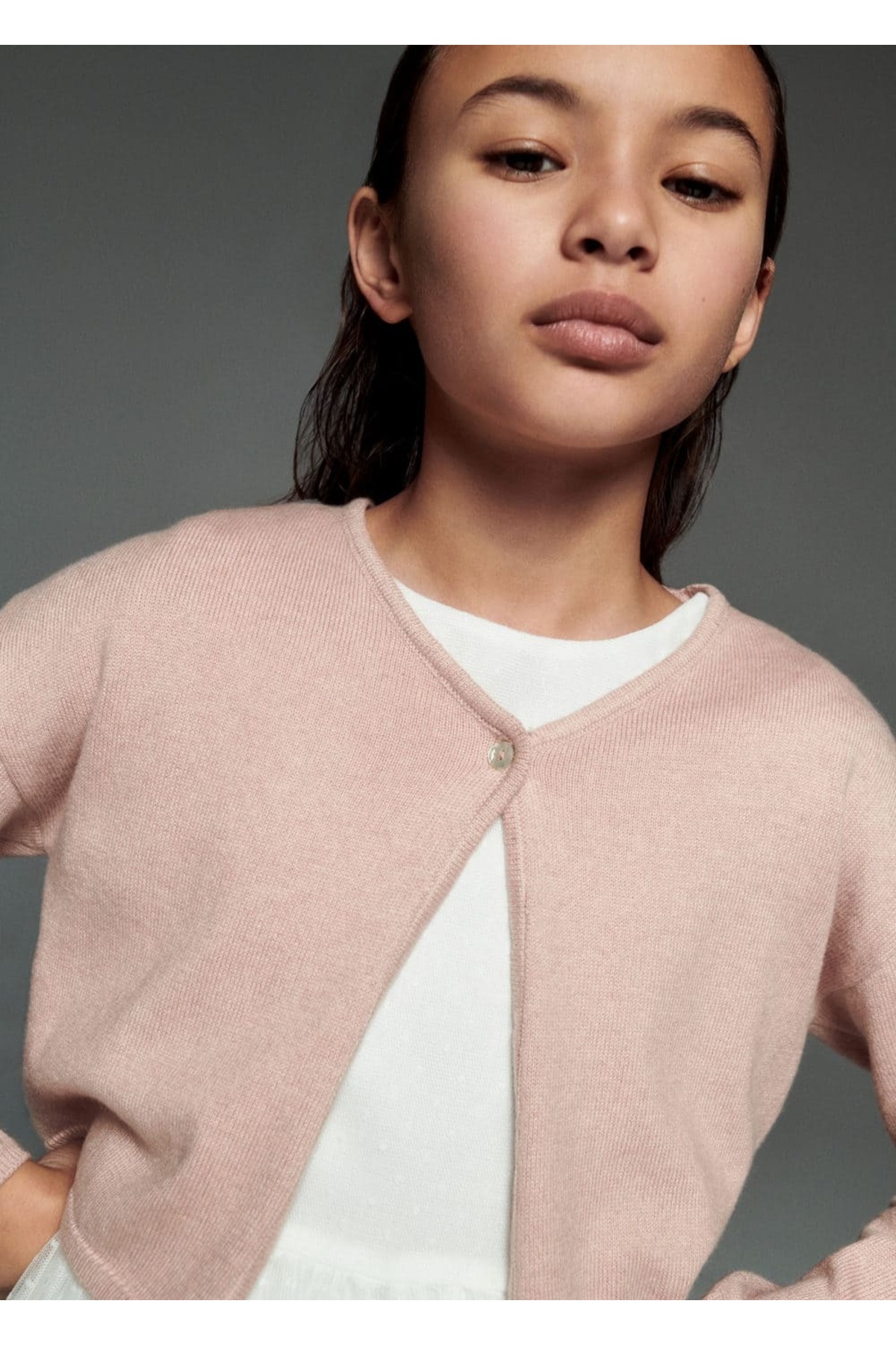 ژاکت کشی دخترانه مانگو کیدز MANGO Kids اورجینال دخترانه کد کالا 67063690 - تصویر 3