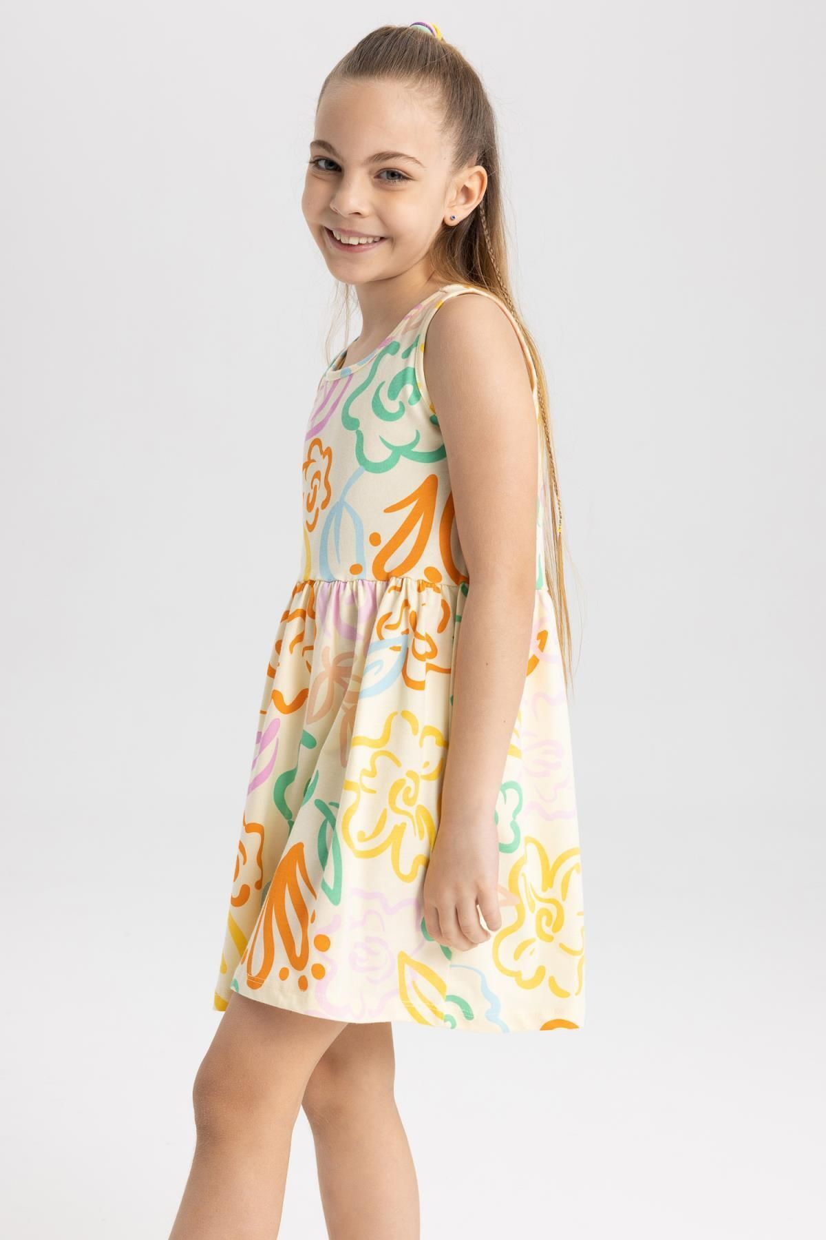 لباس مجلسی دخترانه زرد دفکتوDefacto | TYC00758022290 اورجینال - تصویر 4