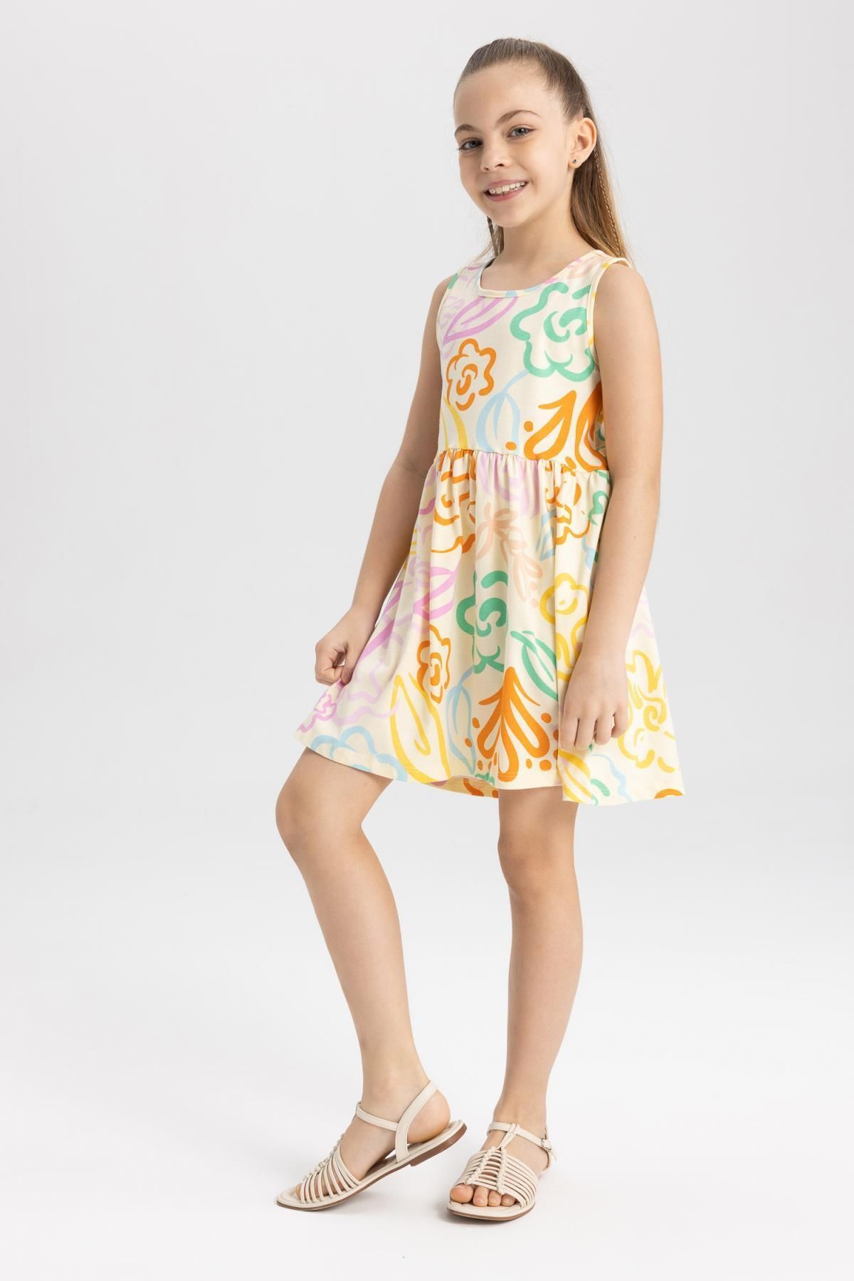 لباس مجلسی دخترانه زرد دفکتوDefacto | TYC00758022290 اورجینال - تصویر 3