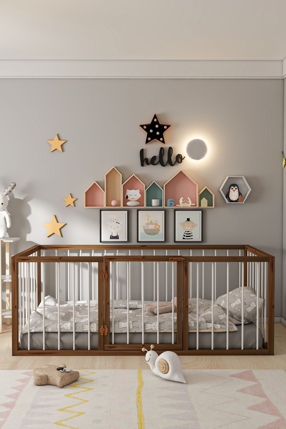 Givayo Mobilya FRODO AHŞAP BEBEK ÇOCUK MONTESSORİ YATAK KAPILI fotoğrafı 2 (önizleme)