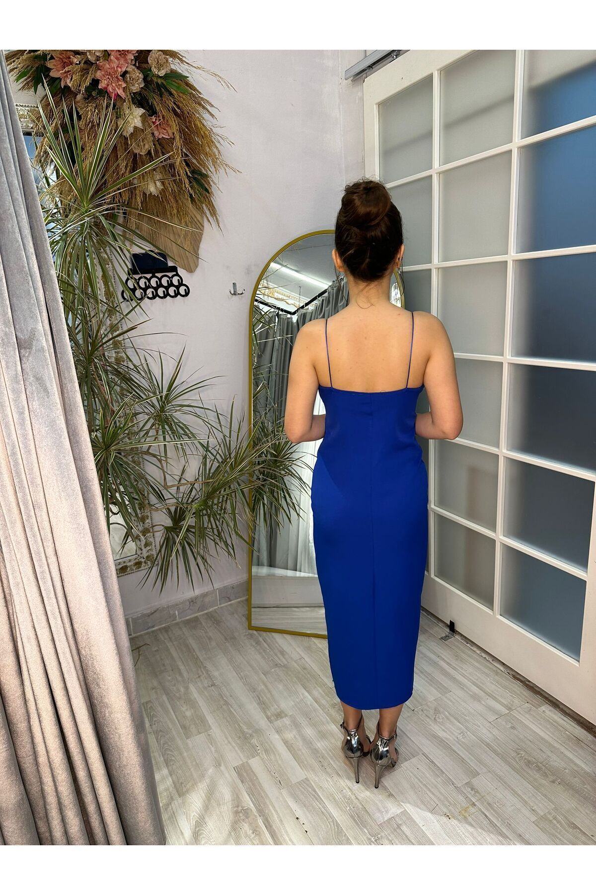 Abiye's-SAX BLUE STRAPLEZ SLITTER STRAPS evening dresses graduation wedding engagement promise 4