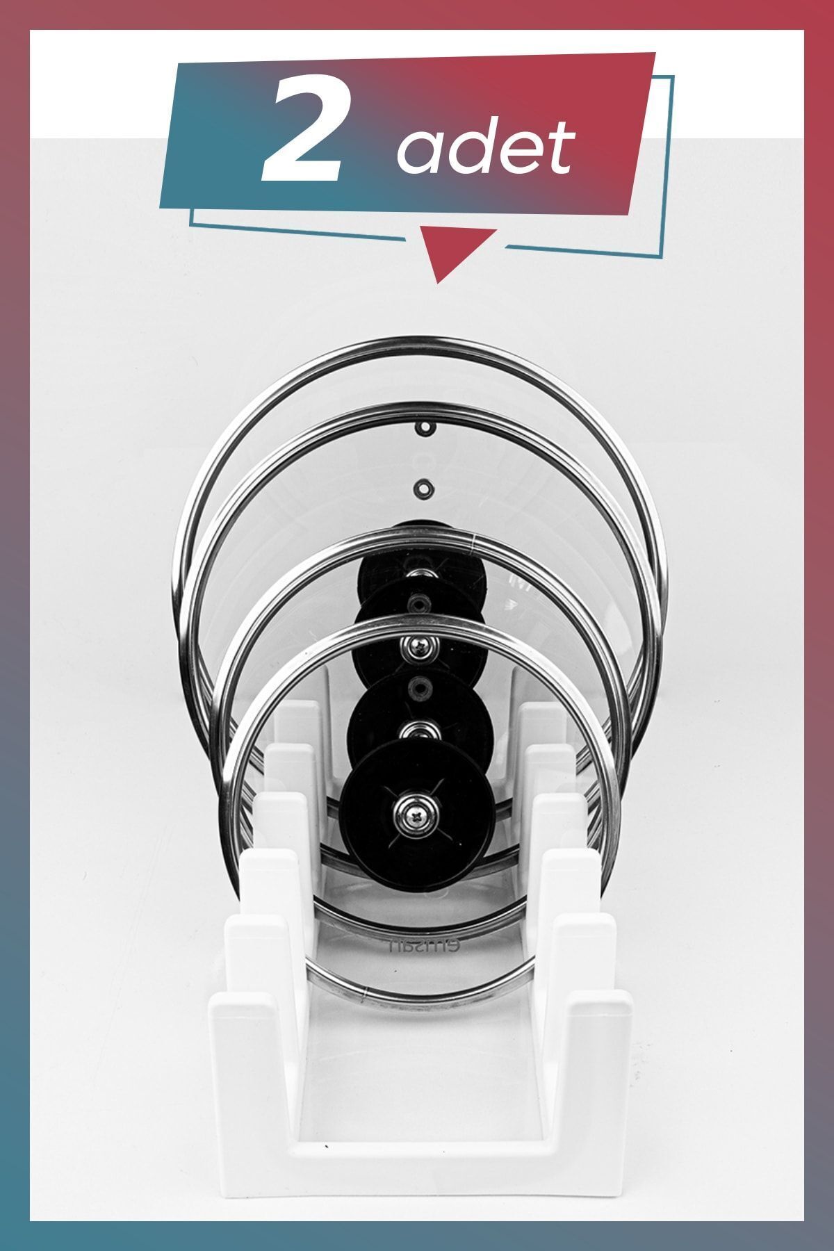 KuzenHome 2 штуки органайзера для кришок каструль, білий, 6 відділень - органайзер для кришок каструль і тарілок