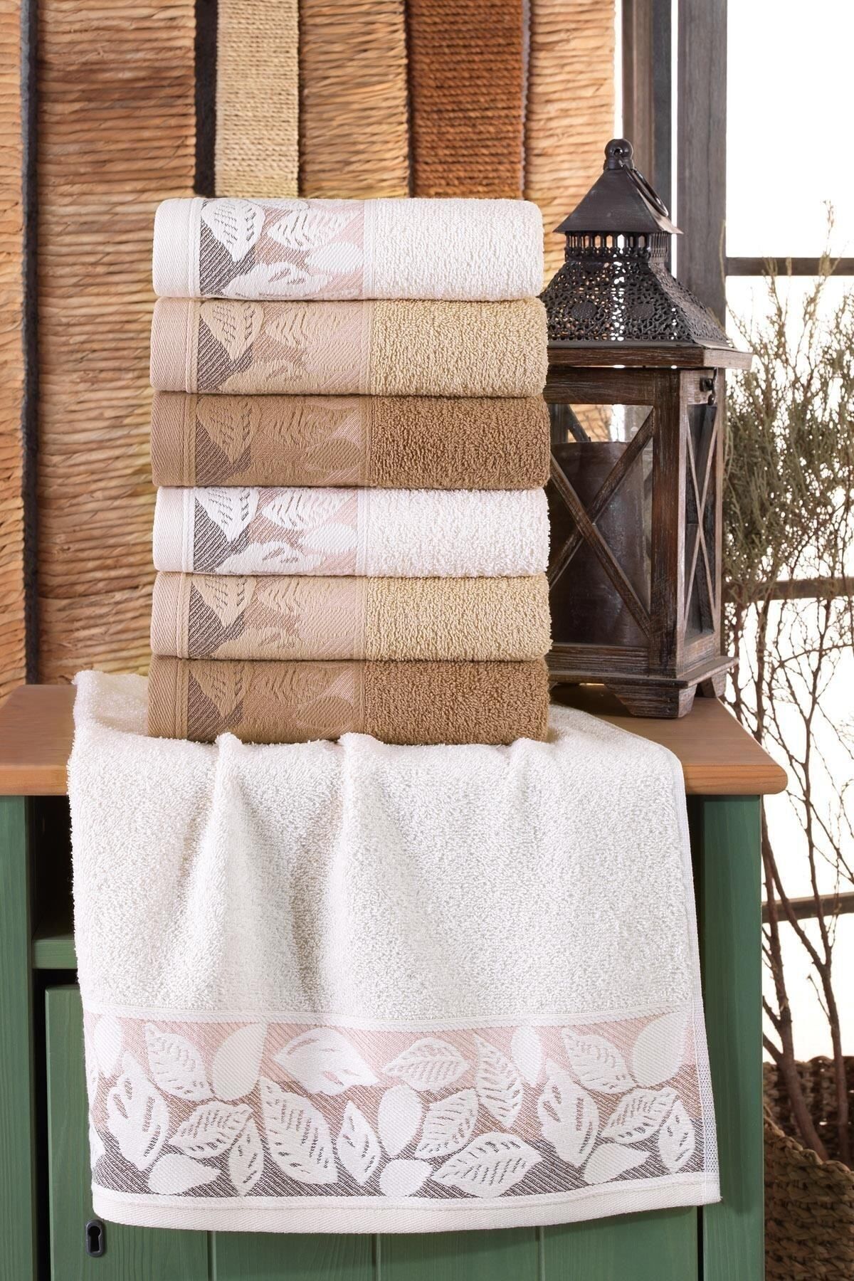 Retro 50x90 Cm 6 Pieces Antibacterial Hand And Face Towel | Cotton