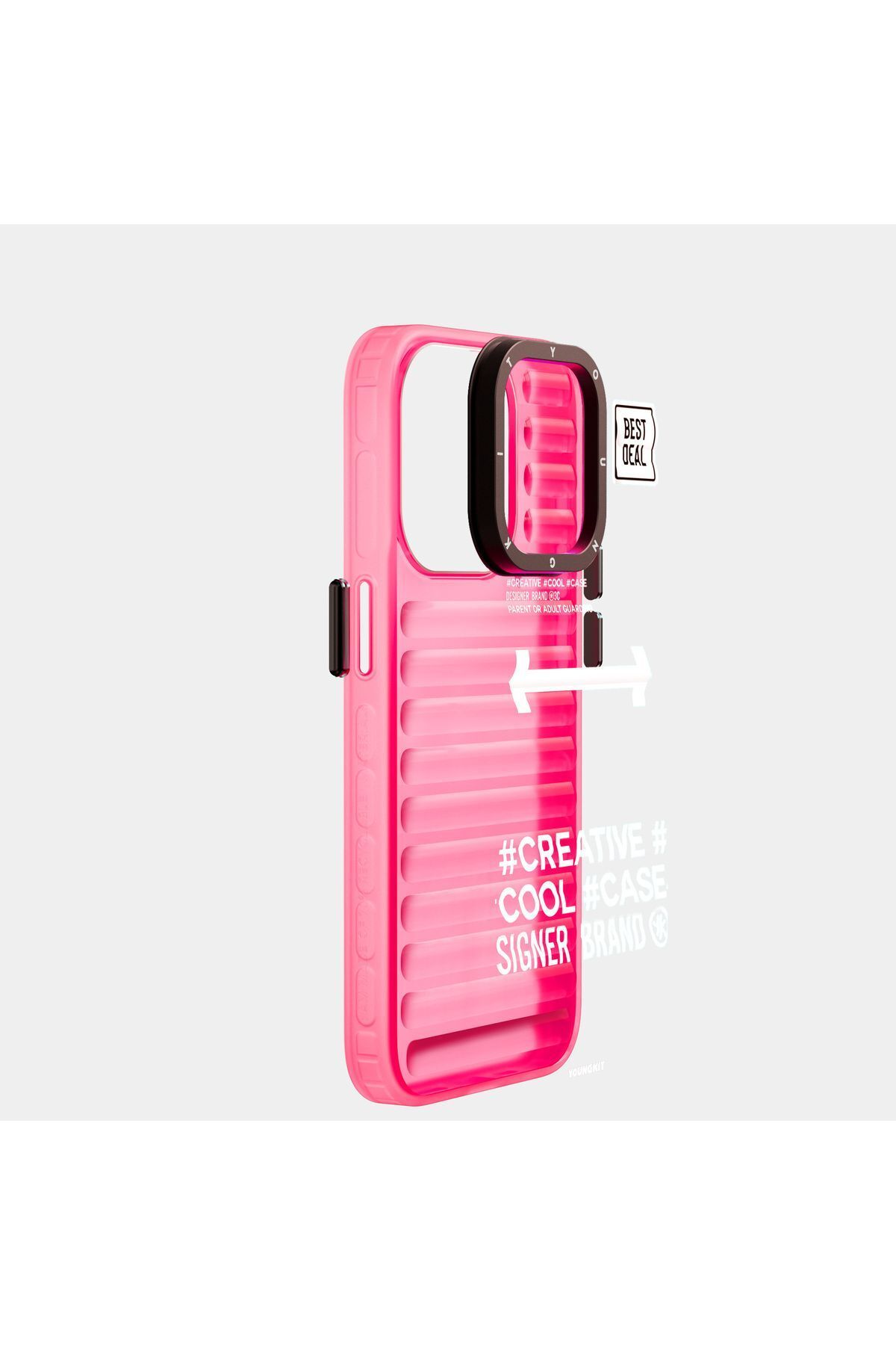 iPhone 15 Pro Max YoungKit Luggage FireFly Serisi Kılıf - Pembe