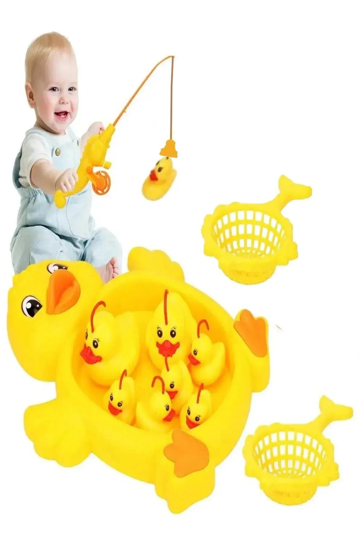 Magnet Fishing Tackle Game 11 Pieces Fun Set With Cute Duck And Puppies Pool