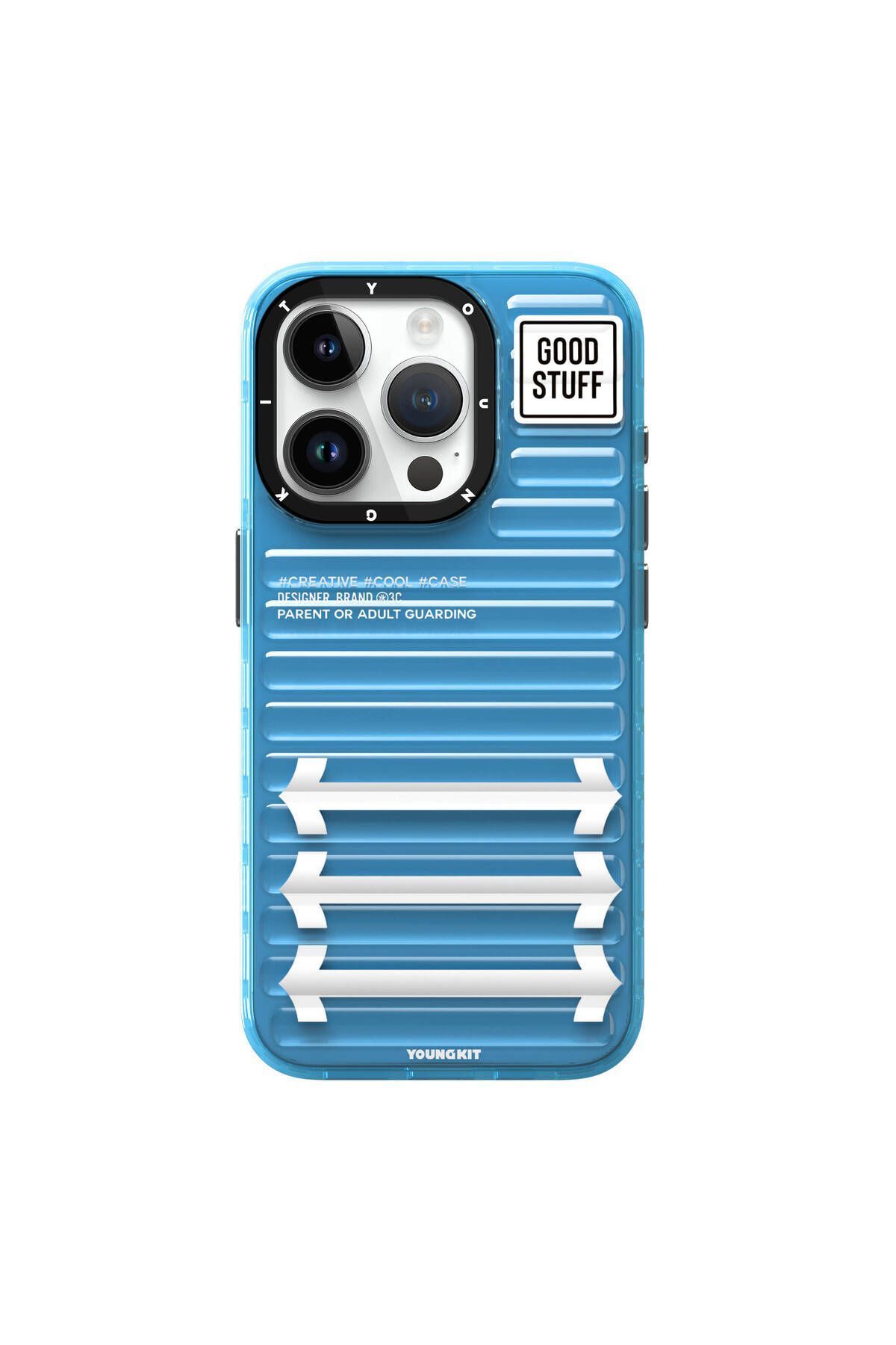 iPhone 15 Pro YoungKit Luggage FireFly Serisi Kılıf - Sierra Mavi