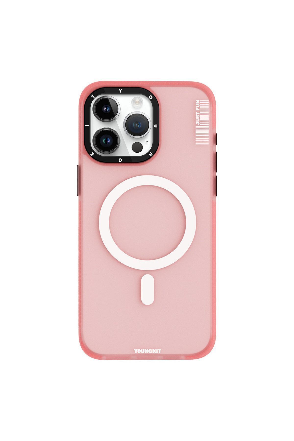 iPhone 15 Pro Max Youngkit Colored Sand Serisi Magsafe Uyumlu Kılıf - Pembe