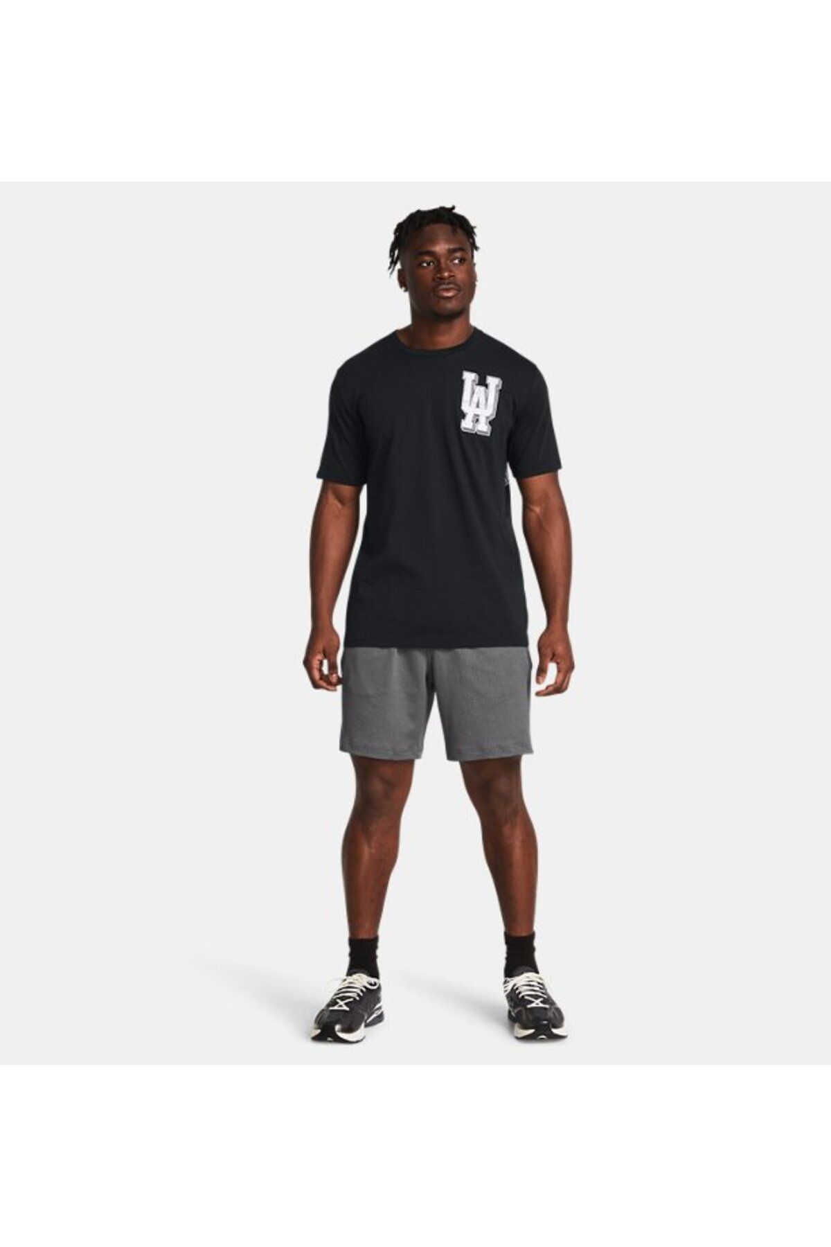 شورت ورزشی خاکستری مردانه های دنده ای در UA MALE 1383101 025 Under Armour
