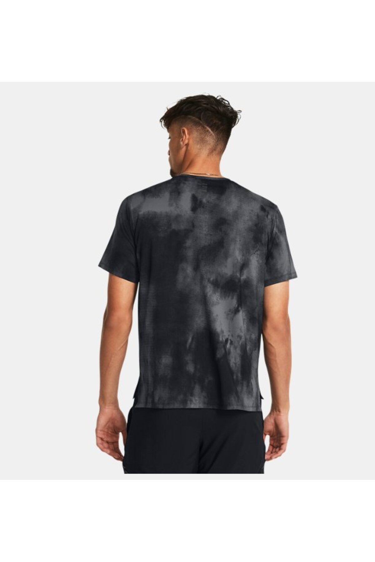 تی شرت ورزشی مشکی مردانه راه اندازی UA آستین کوتاه شستشوی نخبگان 1382615 001 Under Armour