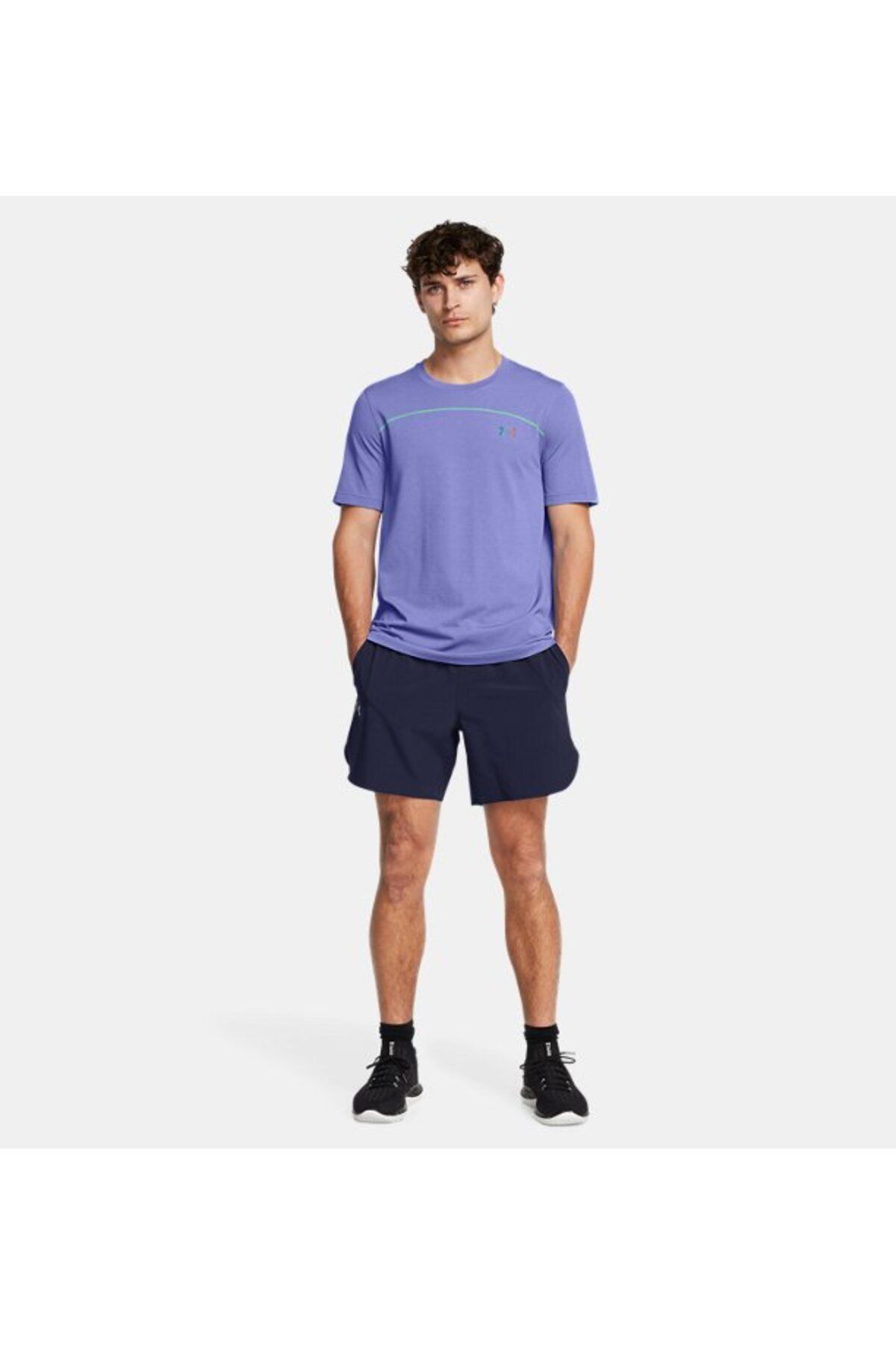 تی شرت ورزشی بنفش مردانه آستین کوتاه یکپارچه و ناپدید می شود 561 Under Armour