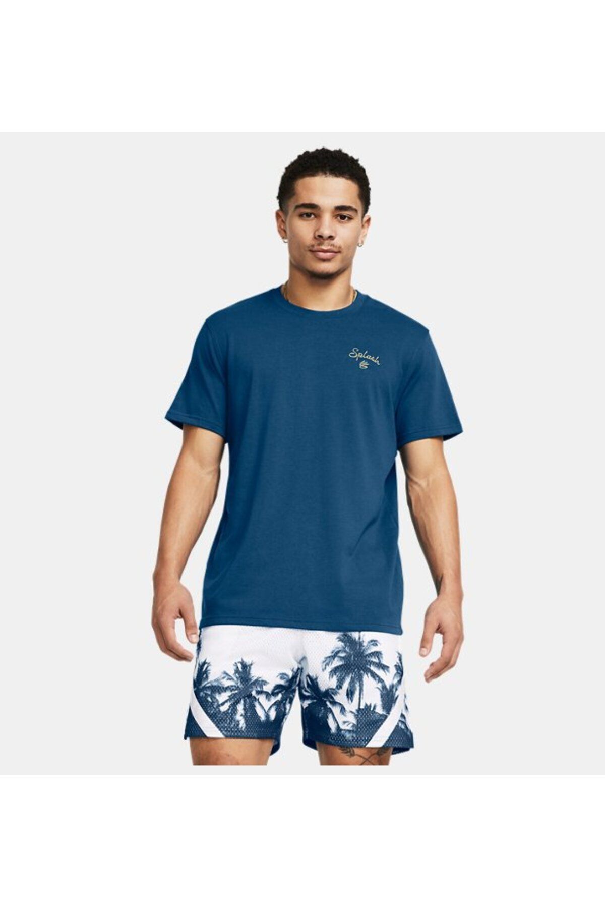 تی شرت ورزشی آبی مردانه چلپ چلوپ گلدوزی شده 426 Under Armour