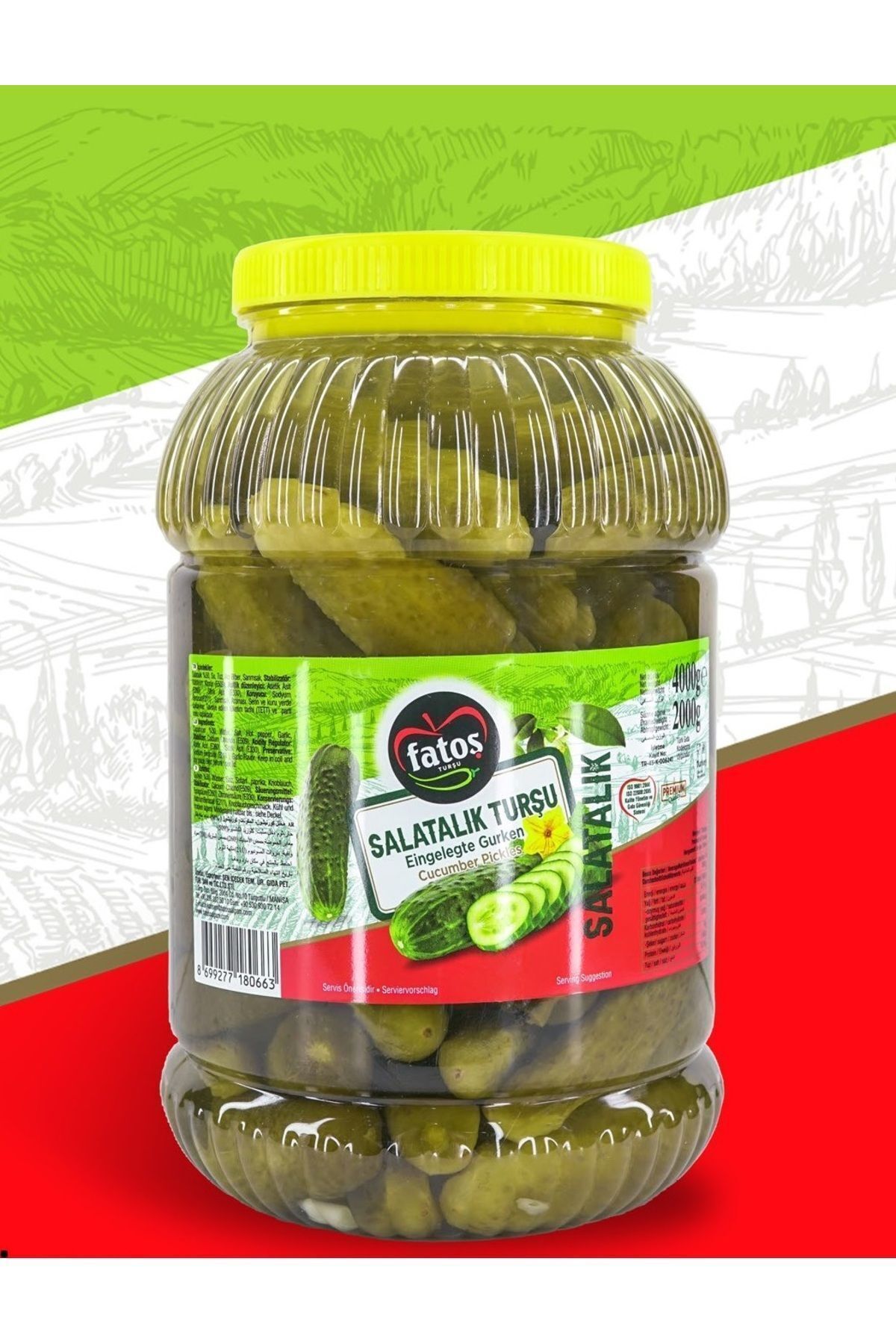 Fatoş Salatalık Turşu 4 Kg (SÜZME 2 KG) X 1 Adet