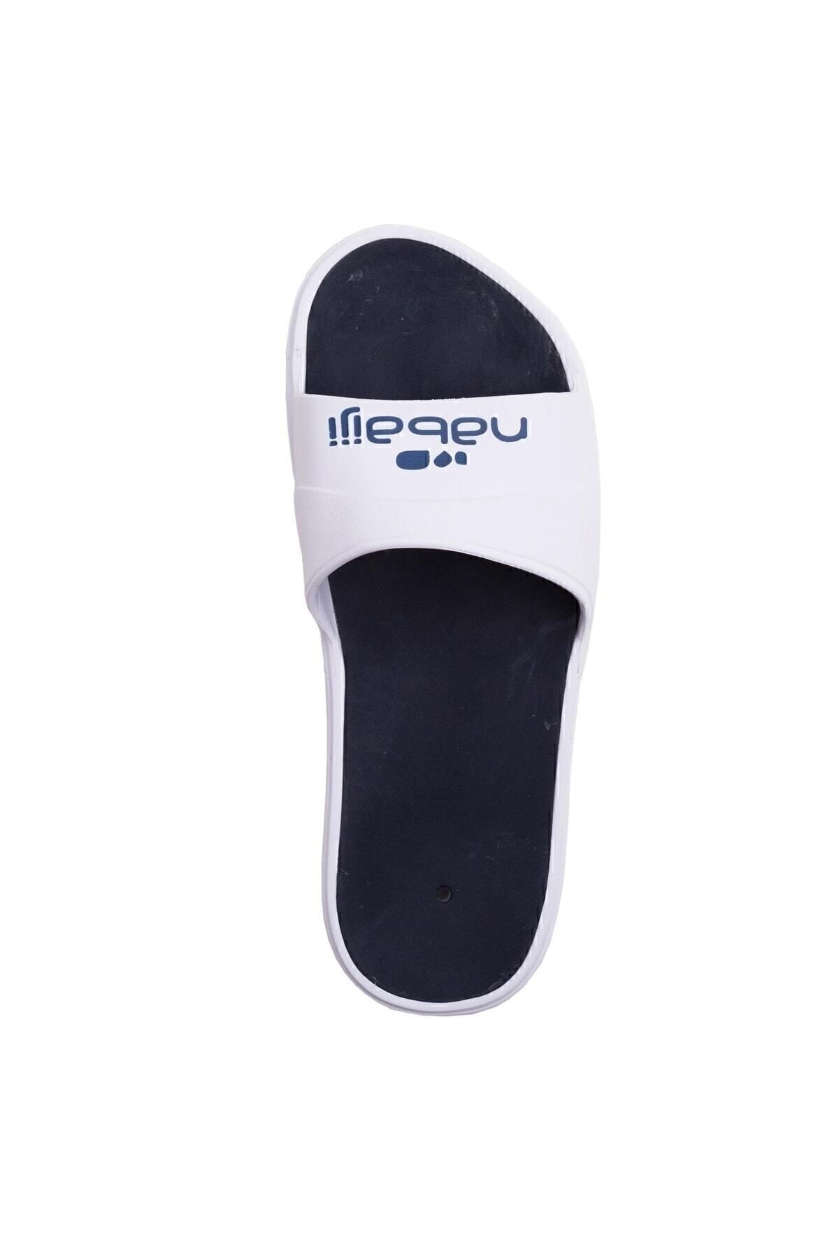 Decathlon Nabaiji Men s Pool Slippers White Blue Slap 500 Trendyol