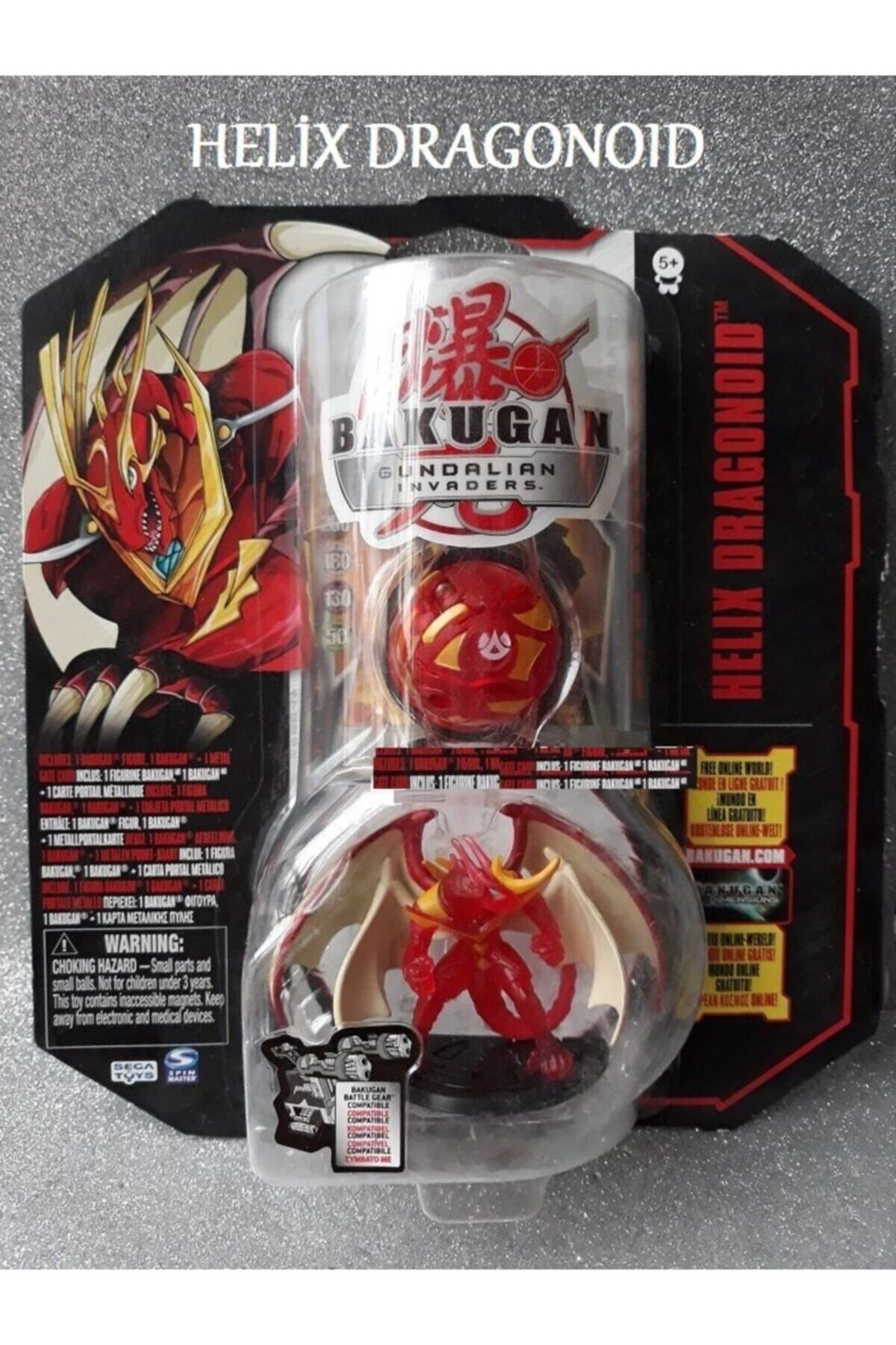 Spinmaster-Bakugan Helıx Dragonoid Bakunano Toy Licensed Helix Red Dragon 4