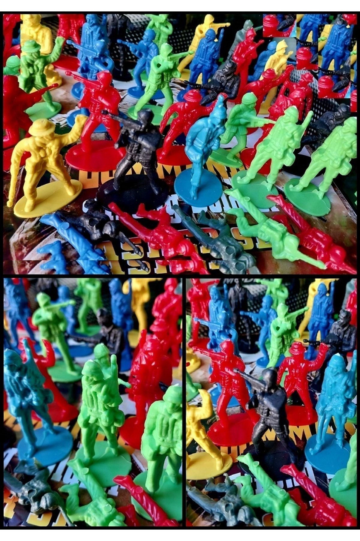 OYUNCAKSAHİLİ Tanklı Asker Setleri Ve Oyun Halısı 50 Parca 2 Paket Komando Uçak Kale Helikopter Oyuncak fotoğrafı 2 (önizleme)