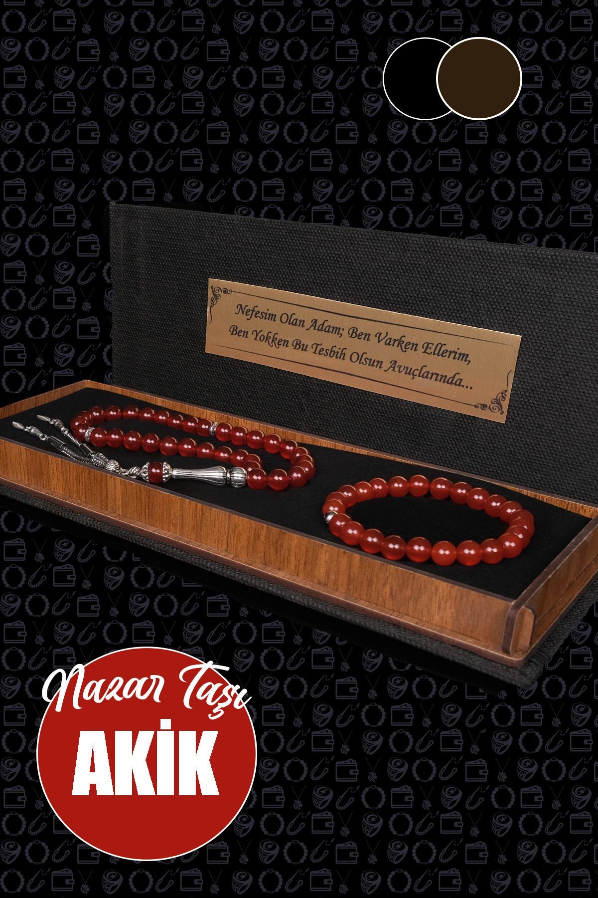 Men's Gift 'Man is my breath'natural Stone Rosary and Bracelet Set