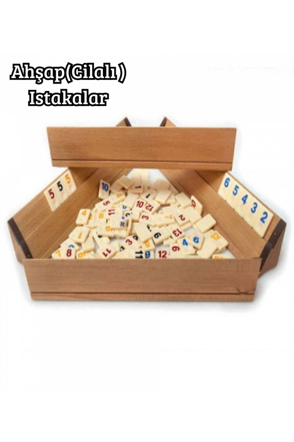 Comprox-101 Okey Game Set - Large Size Polished Wooden Okey Set 3