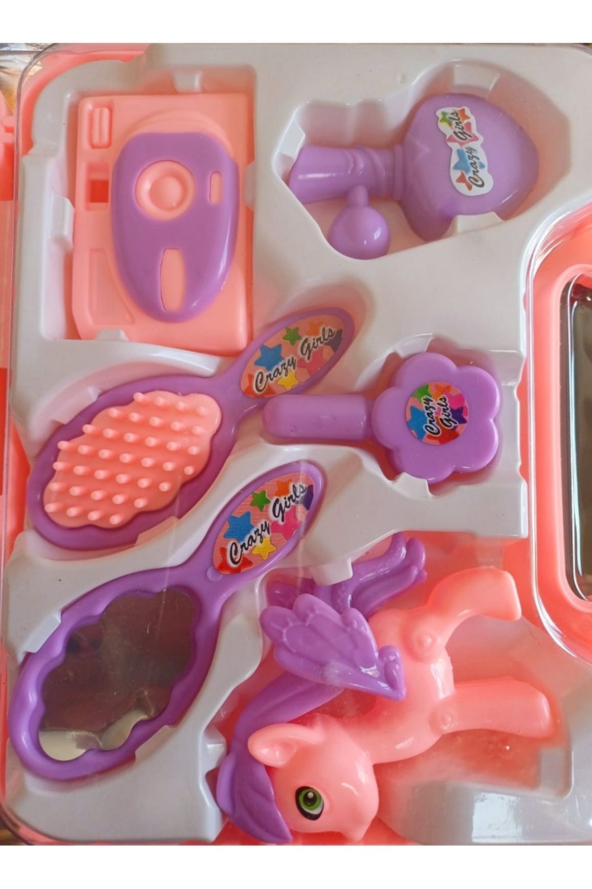 OYUNCAKSAHİLİ Çantalı Makyaj Güzellik Çantası 11 parça Oyuncak Fön Fotoğraf Ayna Ruj Parfüm Açılır Çanta Evcilik fotoğrafı 6 (önizleme)