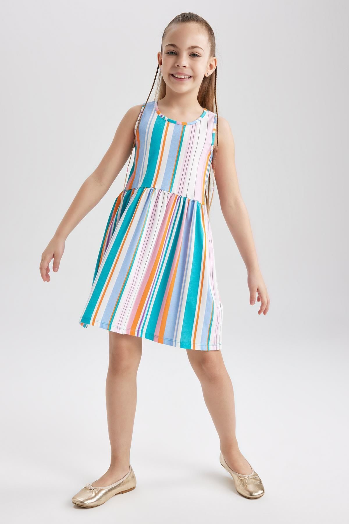 لباس مجلسی دخترانه سبز دفکتوDefacto | TYC00778073843 اورجینال - تصویر 4