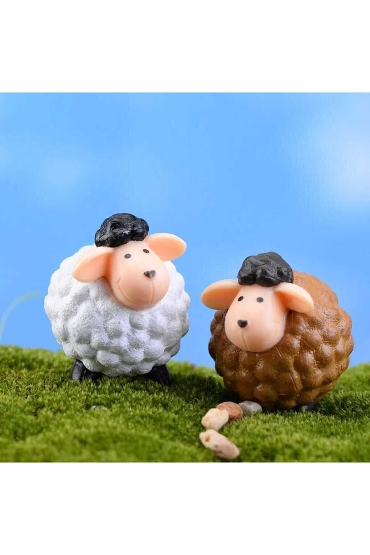 2'li Minik Kuzu Diorama Malzemeleri Minyatür Ev Eşyaları Minyatür Oyuncak Figür