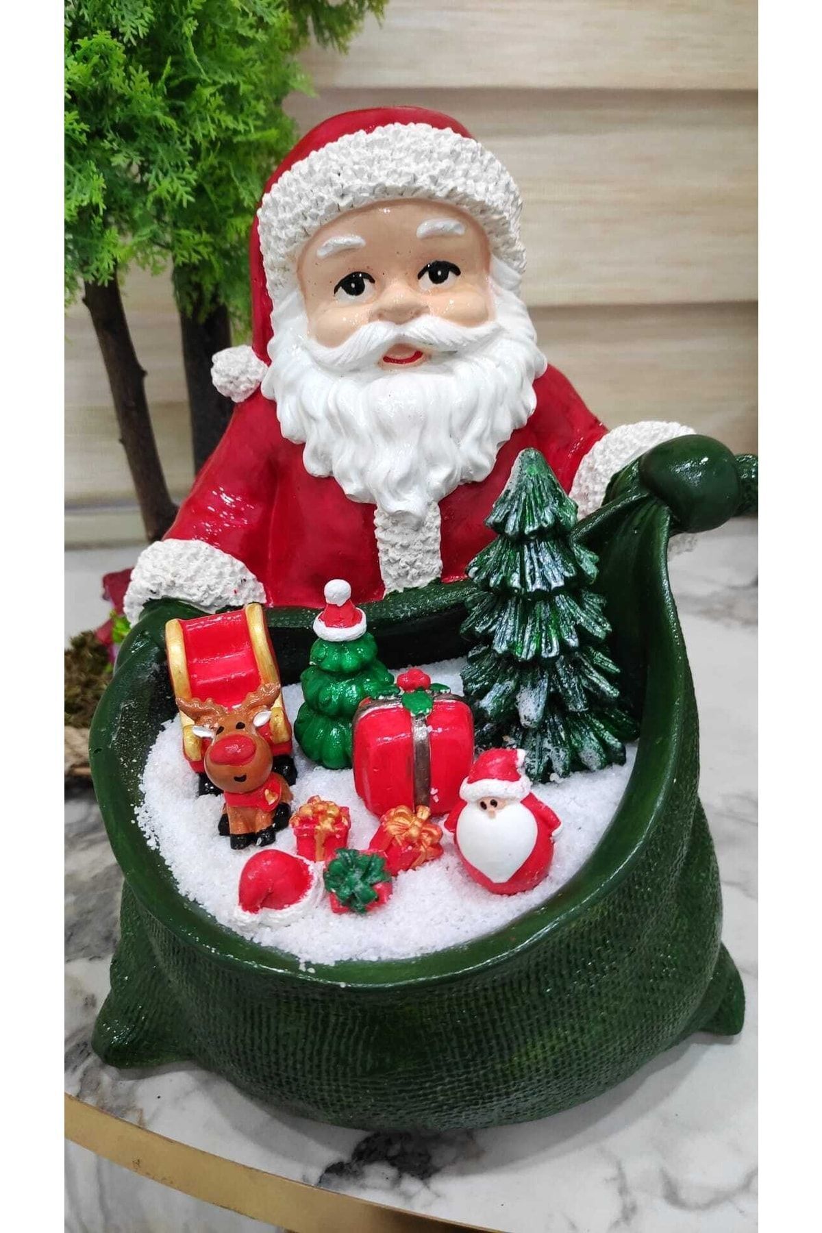 Noel Baba Teraryum Yılbaşı Teraryumu Noel Baba Saksı Süsleri Teraryum Obje