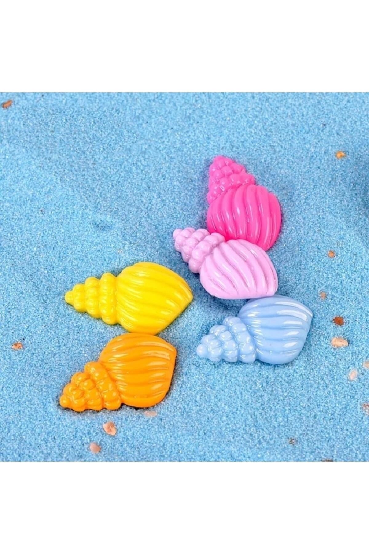 Minik 5'li Deniz Kabuğu Maket Kürdanlı Cupcake Pasta Süsü Doğum Günü Süsleri Kürdan Süsü