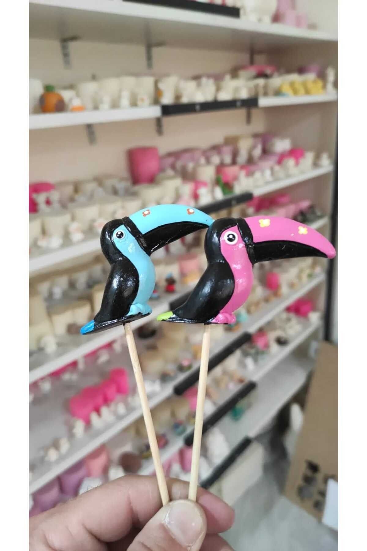 2'li Tukan Kuşu Minyatür Figür Mini Figür Minyatür Eşya Dekor Diorama