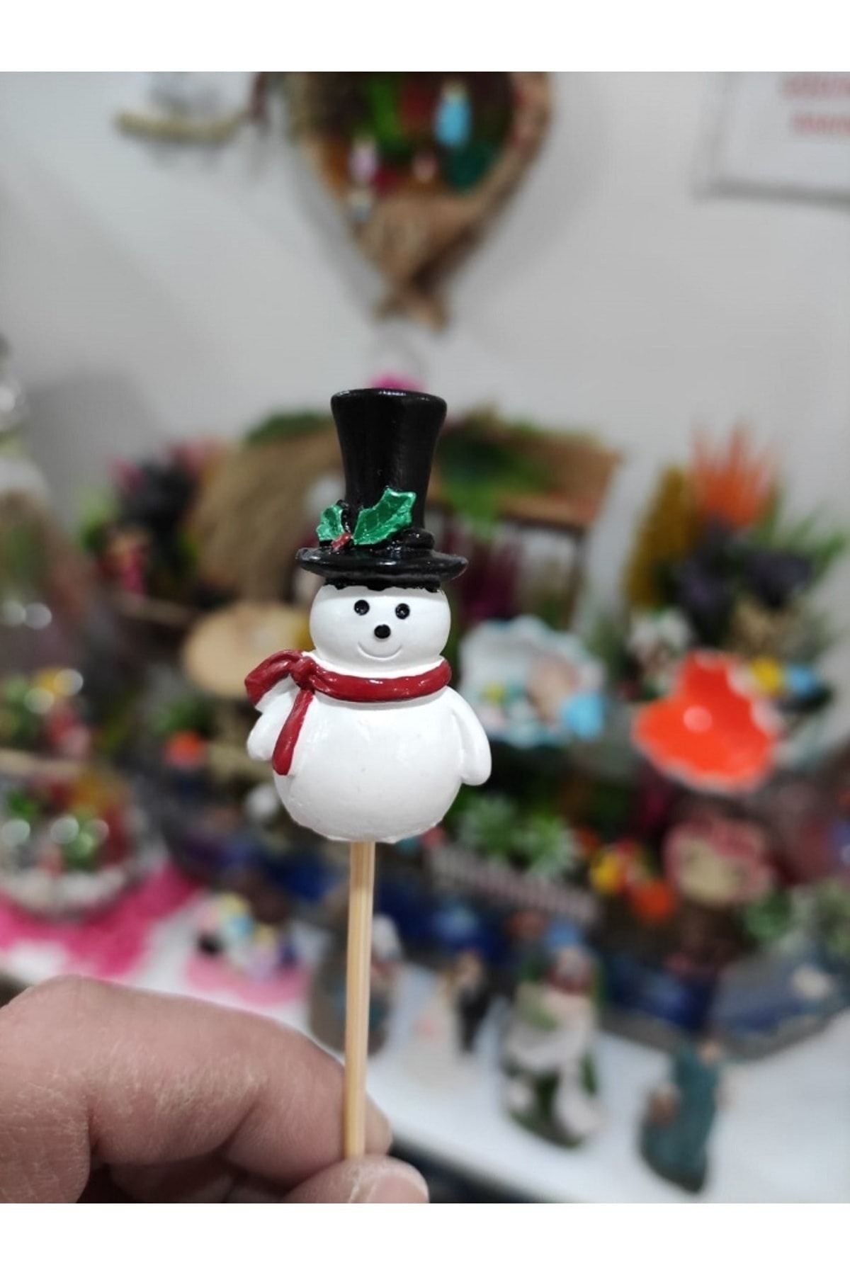 Kardan Adam Noel Yılbaşı Maket Kürdanlı Cupcake Pasta Süsü Doğum Günü Süsleri Pasta Kürdanı