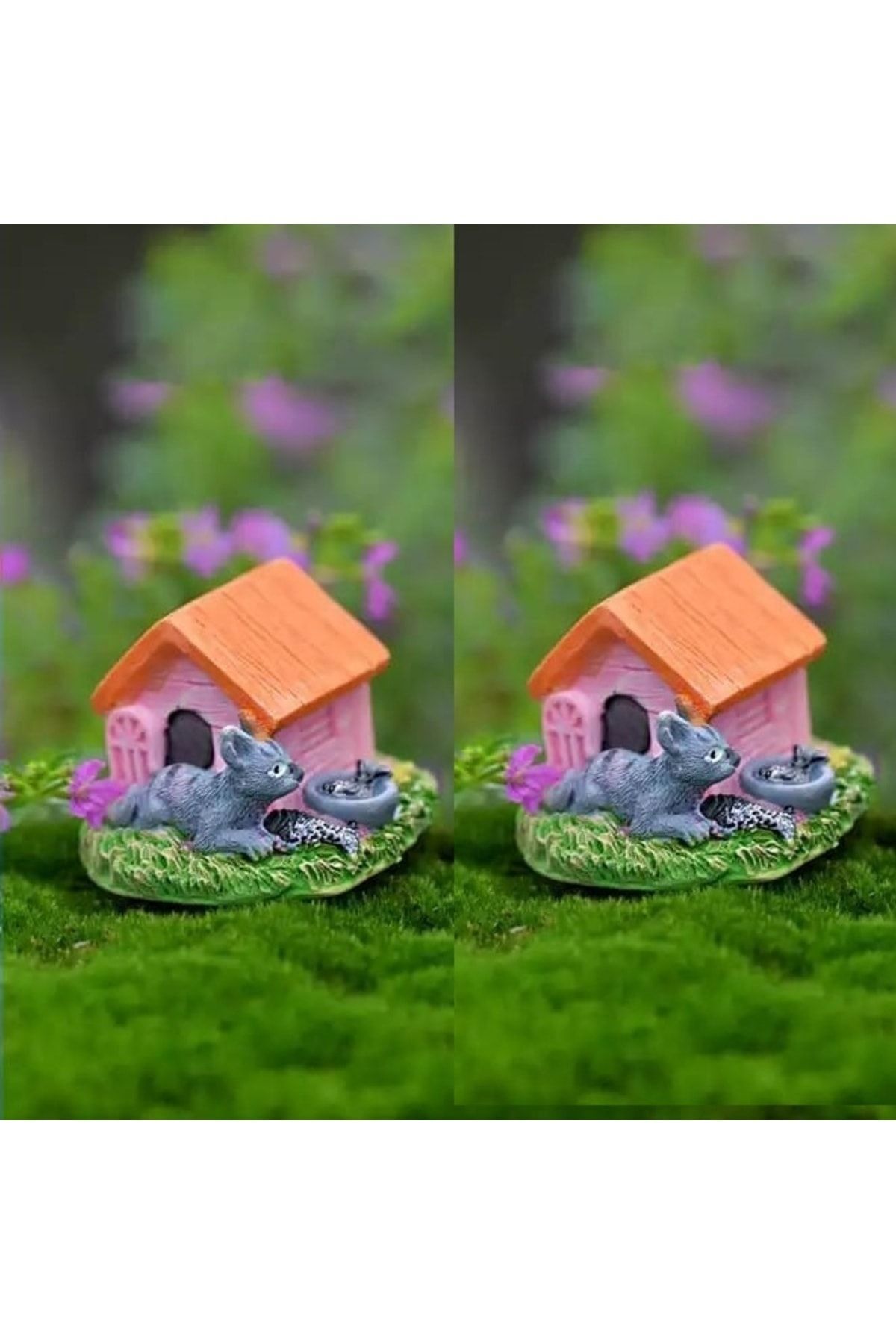 1 Adet Kedi Evi Maket Kürdanlı Cupcake Pasta Süsü Doğum Günü Süsleri Kürdan Süsü