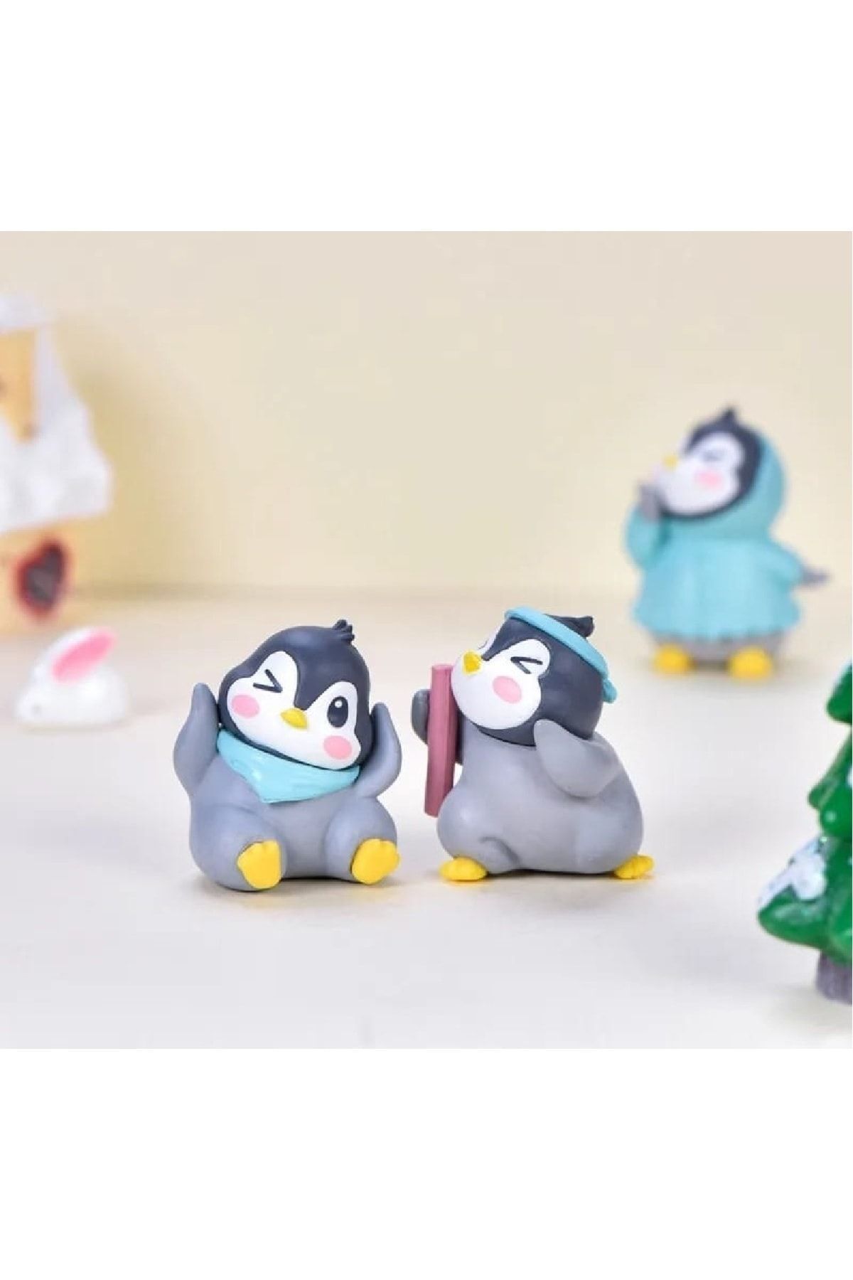 2 Adet Penguen Karışık Gönderilir Maket Kürdanlı Cupcake Pasta Süsü Doğum Günü Süsleri