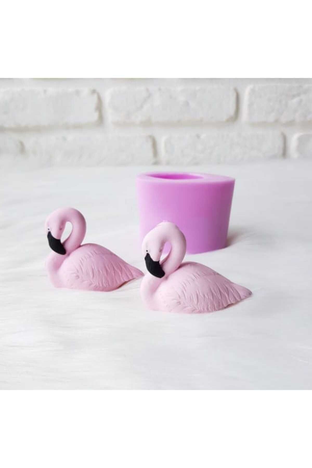 Flamingo 2 Adet Maket Kürdanlı Cupcake Pasta Süsü Doğum Günü Süsleri Kürdan Süsü