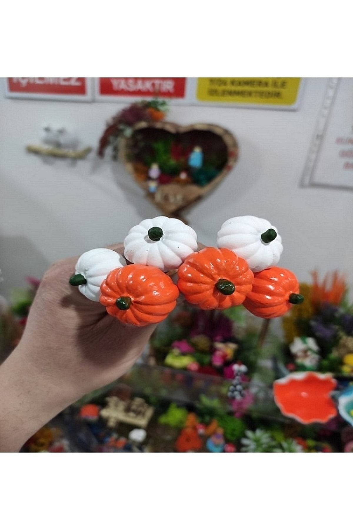 6'lı Kabak Maket Kürdanlı Cupcake Pasta Süsü Doğum Günü Süsleri Kürdan Süsü
