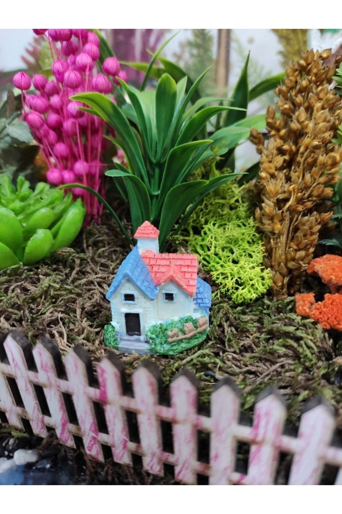 Minik Ev Maket Kürdanlı Cupcake Pasta Süsü Doğum Günü Süsleri Kürdan Süsü