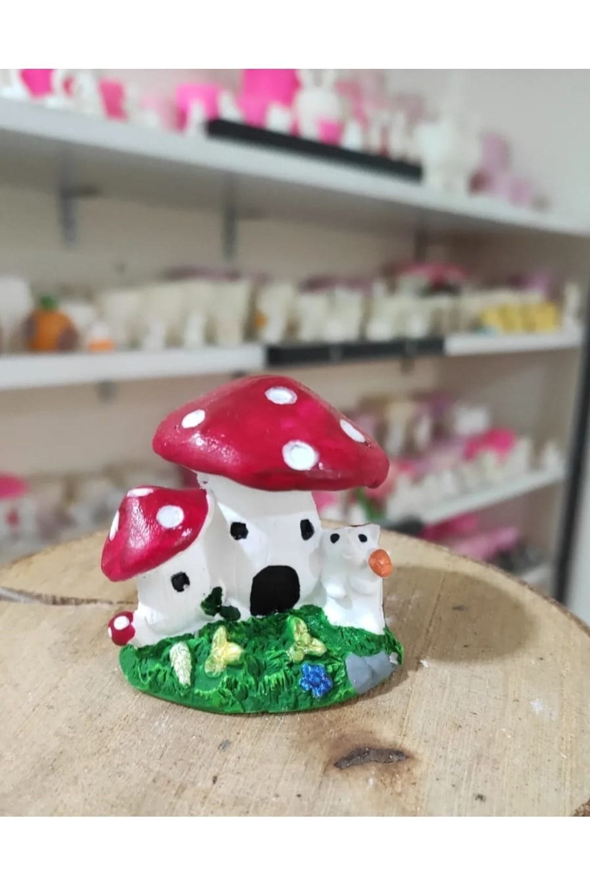 Mantar Ev Maket Kürdanlı Cupcake Pasta Süsü Doğum Günü Süsleri Pasta Kürdanı Kürdan Süsü