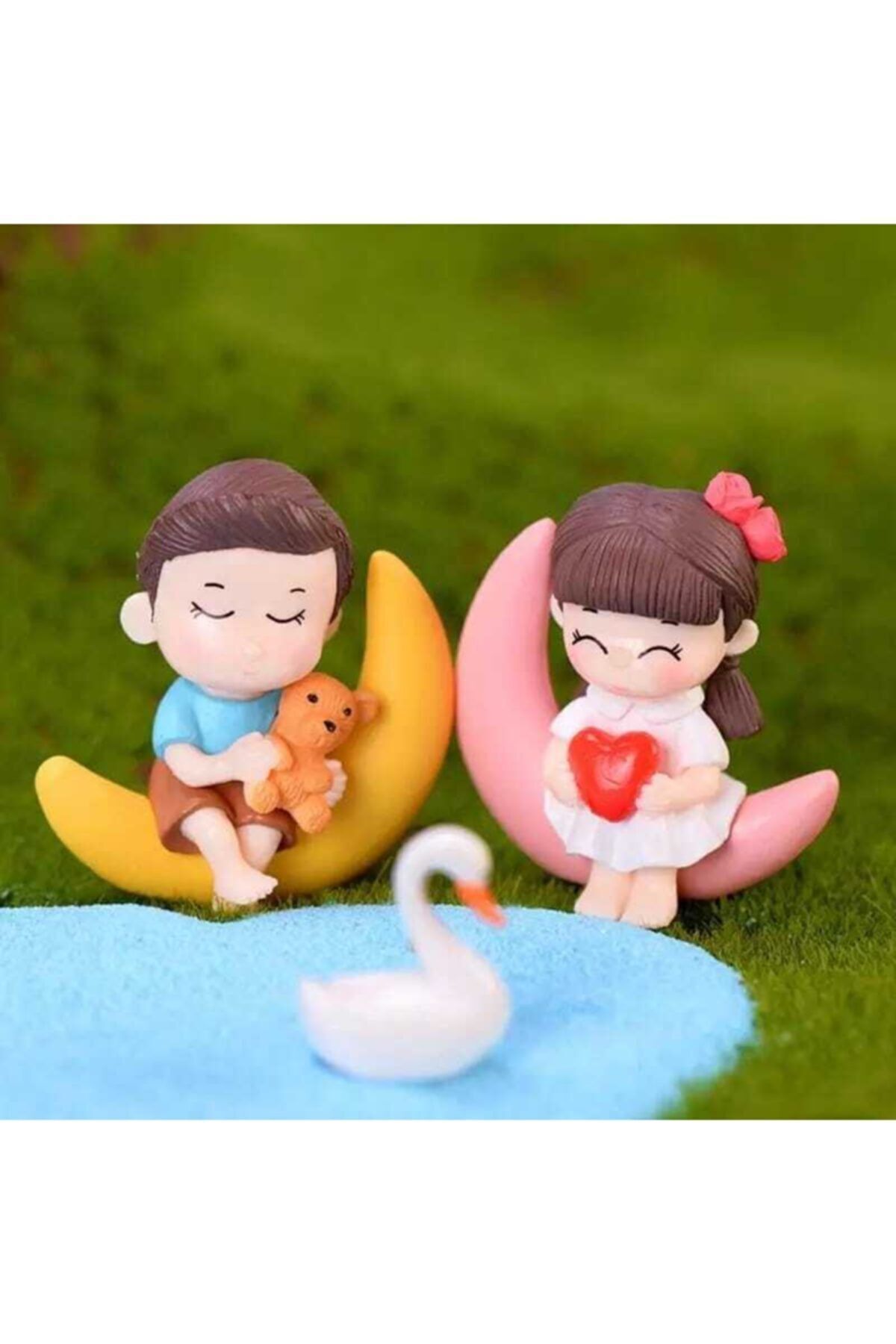 Ayda Oturan Sevgililer Teraryum Obje Minyatür Obje Teraryum Aksesuar